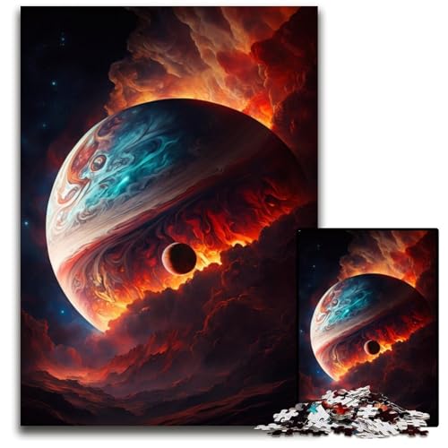 Buntes Planeten-Puzzle, 1000 Teile, für Erwachsene, Papppuzzle, Geburtstagsgeschenkidee, anspruchsvolles Denkspiel, 26x38cm/10,23x14,96 Zoll von JIANGENNF