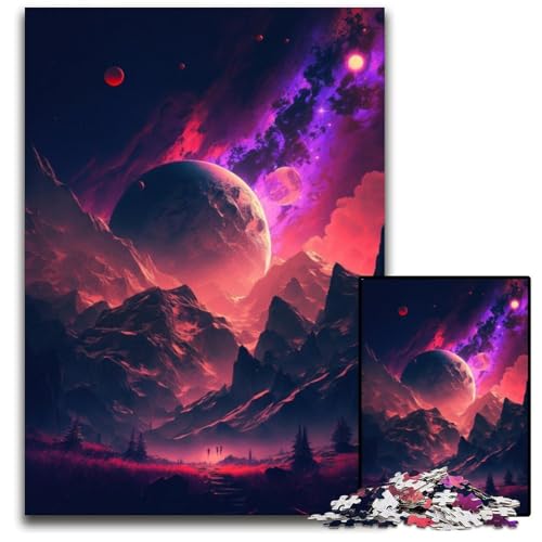 Buntes Puzzle mit Planetenbergen, 1000 Teile, für Erwachsene, Puzzle, Eltern, Partner, Freunde – ab 14 Jahren, 26x38cm/10,23x14,96 Zoll Buntes Puzzle mit Planetenbergen, 1000 Teile, für Erwachsene, Puzzle, Eltern, Partner, Freunde – ab 14 Jahren, 26x38cm/10,23x14,96 Zoll von JIANGENNF