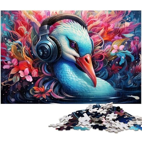 Buntes Schwanen-Puzzle, 1000 Teile, für Erwachsene, anspruchsvolle Puzzles, perfekte Dekoration für Zuhause oder das Büro, 26 x 38 cm / 10,23 x 14,96 Zoll Buntes Schwanen-Puzzle, 1000 Teile, für Erwachsene, anspruchsvolle Puzzles, perfekte Dekoration für Zuhause oder das Büro, 26 x 38 cm / 10,23 x 14,96 Zoll von JIANGENNF