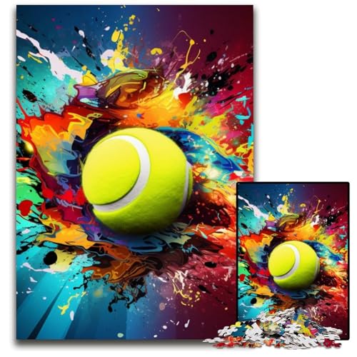 Buntes Tennis-Puzzle mit 1000 Teilen, anspruchsvolle Puzzles, interaktives Familienspiel, Denksportaufgabe, Lernspielzeug, 26x38cm/10,23x14,96 Zoll Buntes Tennis-Puzzle mit 1000 Teilen, anspruchsvolle Puzzles, interaktives Familienspiel, Denksportaufgabe, Lernspielzeug, 26x38cm/10,23x14,96 Zoll von JIANGENNF