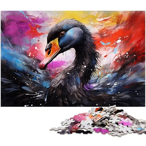 Buntes schwarzes Schwan-Puzzle, 1000 Teile, Holzpuzzle, DIY-Dekoration, Gehirn-Herausforderung, für Erwachsene, Familie, 50 x 75 cm / 19,68 x 29,52 Zoll Buntes schwarzes Schwan-Puzzle, 1000 Teile, Holzpuzzle, DIY-Dekoration, Gehirn-Herausforderung, für Erwachsene, Familie, 50 x 75 cm / 19,68 x 29,52 Zoll von JIANGENNF