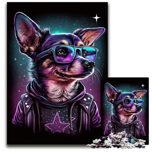 Chihuahua-Boxer-Puzzle, 1000 Teile, Unmögliches Puzzle für Erwachsene, Perfekt als Geburtstags-, Weihnachts, 26x38cm/10,23x14,96 Zoll Chihuahua-Boxer-Puzzle, 1000 Teile, Unmögliches Puzzle für Erwachsene, Perfekt als Geburtstags-, Weihnachts, 26x38cm/10,23x14,96 Zoll von JIANGENNF