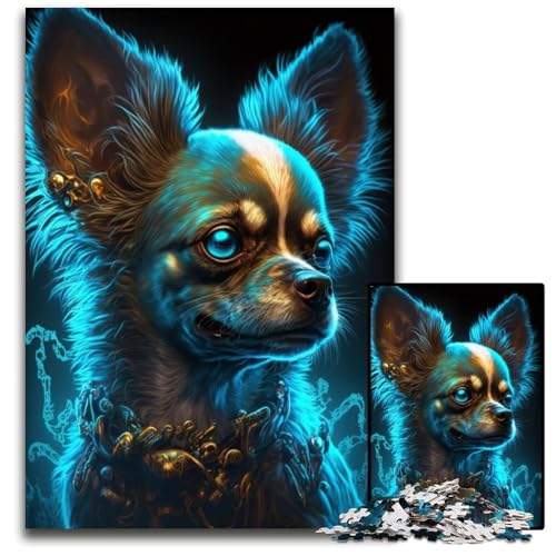 Chihuahua-Hunde-Puzzle 1000 Teile für Erwachsene. Puzzles für Erwachsene Eltern, Partner, Freunde – ab 14 Jahren, 26x38cm/10,23x14,96 Zoll Chihuahua-Hunde-Puzzle 1000 Teile für Erwachsene. Puzzles für Erwachsene Eltern, Partner, Freunde – ab 14 Jahren, 26x38cm/10,23x14,96 Zoll von JIANGENNF