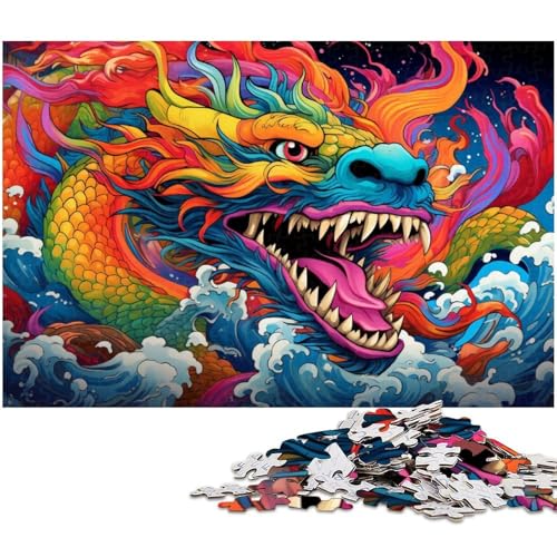 Chinesischer Drache, 1000-teiliges Puzzle, Holzpuzzle, Denksportaufgabe, Teenager und Heimdekoration, 50 x 75 cm / 19,68 x 29,52 Zoll Chinesischer Drache, 1000-teiliges Puzzle, Holzpuzzle, Denksportaufgabe, Teenager und Heimdekoration, 50 x 75 cm / 19,68 x 29,52 Zoll von JIANGENNF