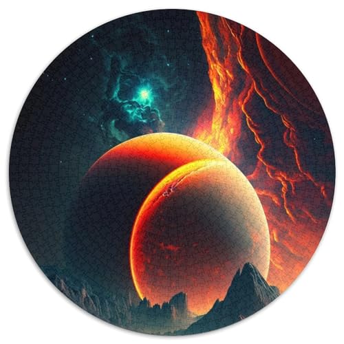 Color Planet Puzzle für Erwachsene, 1000 Teile, rundes Puzzle mit 1000 Teilen, farbenfrohe Heimdekoration und interaktives Familienspiel, (Größe 67,5 x 67,5 cm) von JIANGENNF