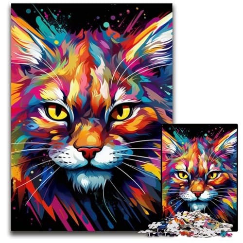 Colorful Art Lynx 1000-teiliges Puzzle, anspruchsvolle Puzzles, interaktives Familienspiel, Denksportaufgabe, Lernspielzeug, 50x75cm/19,68x29,52 Zoll Colorful Art Lynx 1000-teiliges Puzzle, anspruchsvolle Puzzles, interaktives Familienspiel, Denksportaufgabe, Lernspielzeug, 50x75cm/19,68x29,52 Zoll von JIANGENNF