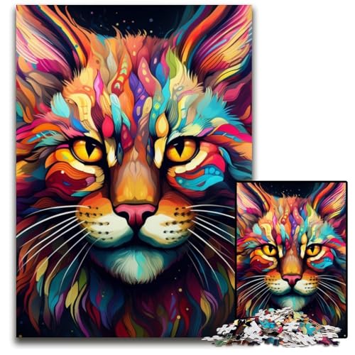 Colorful Art Lynx 1000-teiliges Puzzle für Erwachsene, anspruchsvolles DIY-Dekorationsspiel, interaktives Familienspielzeug, 26x38cm/10,23x14,96 Zoll Colorful Art Lynx 1000-teiliges Puzzle für Erwachsene, anspruchsvolles DIY-Dekorationsspiel, interaktives Familienspielzeug, 26x38cm/10,23x14,96 Zoll von JIANGENNF