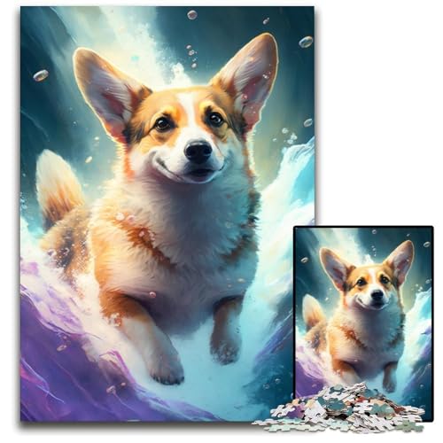 Corgi-Hundemalerei, 1000-teiliges Puzzle, Puzzles für Erwachsene, anspruchsvolles Denkspiel – entspannendes Spielzeug für Teenager, 50x75cm/19,68x29,52 Zoll Corgi-Hundemalerei, 1000-teiliges Puzzle, Puzzles für Erwachsene, anspruchsvolles Denkspiel – entspannendes Spielzeug für Teenager, 50x75cm/19,68x29,52 Zoll von JIANGENNF