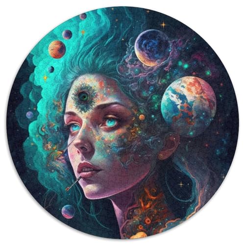Cosmic High Puzzle 1000 Teile, runde Puzzles mit 1000 Teilen für Erwachsene, Lernspielzeug für Jugendliche, Heim- und Bürodekoration (Größe 67,5 x 67,5 cm) von JIANGENNF