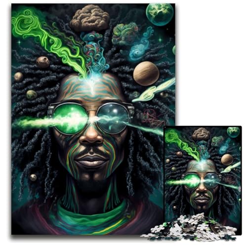 Cosmic Rastafari-Puzzle 1000 Teile für Erwachsene. Puzzles für Erwachsene Eltern, Partner, Freunde – ab 14 Jahren, 26x38cm/10,23x14,96 Zoll Cosmic Rastafari-Puzzle 1000 Teile für Erwachsene. Puzzles für Erwachsene Eltern, Partner, Freunde – ab 14 Jahren, 26x38cm/10,23x14,96 Zoll von JIANGENNF