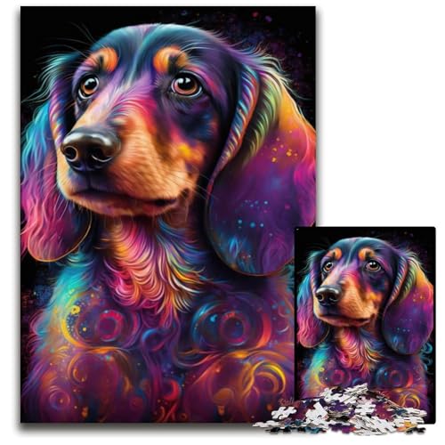 Dackel-Puzzles für 1000 Teile, interaktives Familienspiel, Denksportaufgabe, Lernspielzeug, 26x38cm/10,23x14,96 Zoll von JIANGENNF