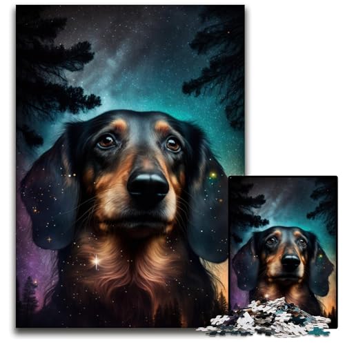 Dackel-Puzzles für 1000 Teile, interaktives Familienspiel, Denksportaufgabe, Lernspielzeug, 50x75cm/19,68x29,52 Zoll von JIANGENNF