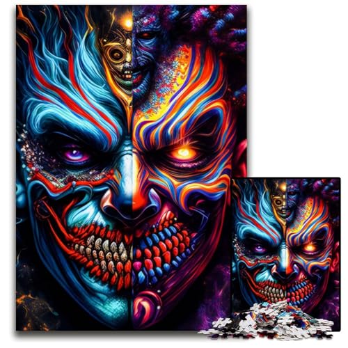 Der Psycho-Clown, 1000-teiliges Puzzle, Puzzles für Erwachsene, anspruchsvolles Denkspiel, entspannendes Spielzeug für Teenager, 26x38cm/10,23x14,96 Zoll von JIANGENNF