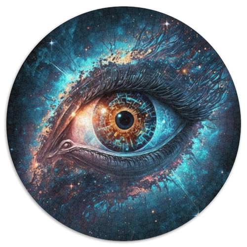 Die Kunst des Auges Puzzle 1000 Teile für Erwachsene, 1000-teiliges rundes Puzzle für Erwachsene, Lernspielzeug für Teenager, Heimbüro-Dekor (Größe 67,5 x 67,5 cm) von JIANGENNF