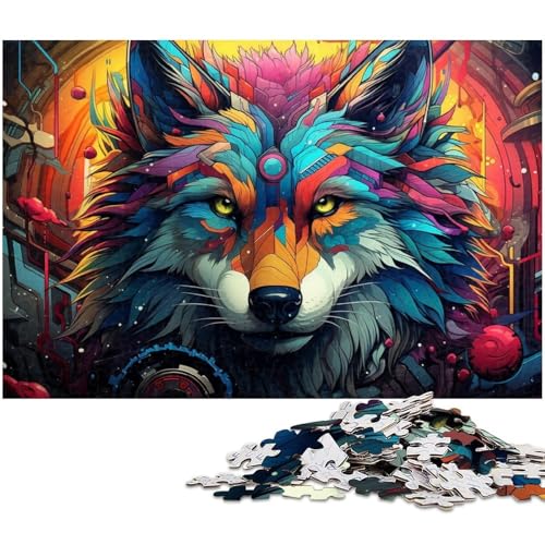Die farbenfrohe Psychedelia des mechanischen Wolfs,1000-teiliges Puzzle für Erwachsene,schwierige Rätsel für Erwachsene,anspruchsvolles Denkspiel für Teenager,Spaß für den Familienspieleabend,26x38cm Die farbenfrohe Psychedelia des mechanischen Wolfs,1000-teiliges Puzzle für Erwachsene,schwierige Rätsel für Erwachsene,anspruchsvolles Denkspiel für Teenager,Spaß für den Familienspieleabend,26x38cm von JIANGENNF