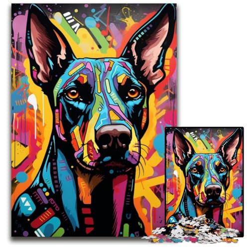 Dobermann-Graffiti-Puzzle mit 1000 Teilen für Erwachsene, anspruchsvolles Denkspiel für Teenager, interaktives Familienspiel, 26x38cm/10,23x14,96 Zoll Dobermann-Graffiti-Puzzle mit 1000 Teilen für Erwachsene, anspruchsvolles Denkspiel für Teenager, interaktives Familienspiel, 26x38cm/10,23x14,96 Zoll von JIANGENNF