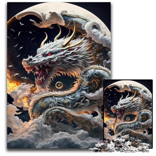 Drachen-Puzzle, 1000 Teile, für Erwachsene, Puzzles für Erwachsene, Lernspielzeug für Jugendliche, Heim- und Bürodekoration, 26x38cm/10,23x14,96 Zoll von JIANGENNF