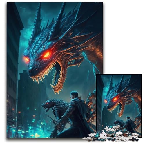 Drachen-Puzzle mit 1000 Teilen für Erwachsene, anspruchsvolles Denkspiel, interaktives Familienspiel, geeignet für Kinder ab 14 Jahren, 26x38cm/10,23x14,96 Zoll von JIANGENNF