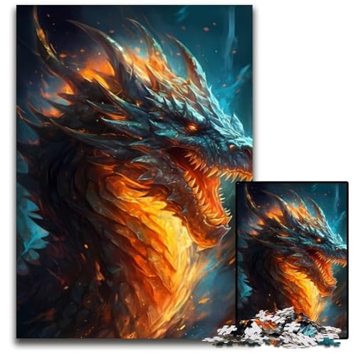 Drachenfeuer-Puzzle 1000 Teile für Erwachsene, Denkspiel für Teenager, 26x38cm/10,23x14,96 Zoll Drachenfeuer-Puzzle 1000 Teile für Erwachsene, Denkspiel für Teenager, 26x38cm/10,23x14,96 Zoll von JIANGENNF