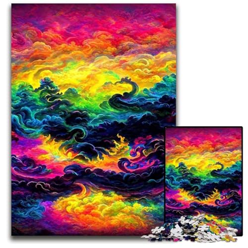 Drachenwolken-Puzzle 1000 Teile für Erwachsene, Papppuzzle, Weihnachten, Halloween, Ostern, Neujahr, 26x38cm/10,23x14,96 Zoll von JIANGENNF