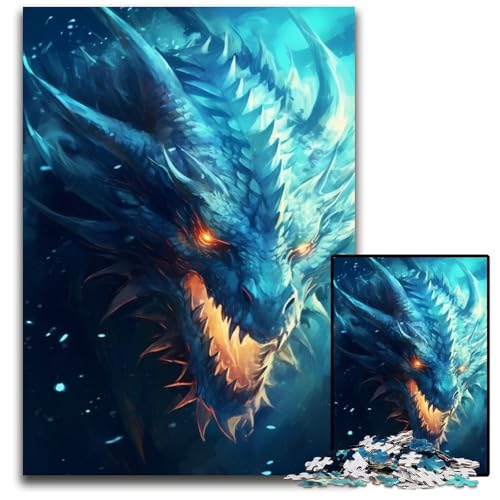 Dragon Ice 1000-teiliges Puzzle für Erwachsene, anspruchsvolles Denkspiel – entspannendes Spielzeug für Teenager, 50x75cm/19,68x29,52 Zoll von JIANGENNF