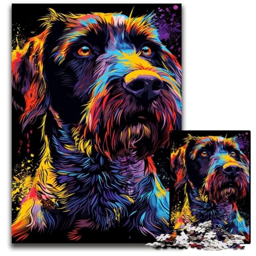 Drahthaariger Vorstehhund-Puzzle für Erwachsene, 1000 Teile, Papppuzzle, Weihnachten, Halloween, Ostern, Neujahr, 26x38cm/10,23x14,96 Zoll Drahthaariger Vorstehhund-Puzzle für Erwachsene, 1000 Teile, Papppuzzle, Weihnachten, Halloween, Ostern, Neujahr, 26x38cm/10,23x14,96 Zoll von JIANGENNF