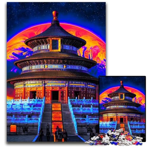Dreamscape-Puzzles 1000 Teile für Erwachsene, Papppuzzles, Weihnachten, Halloween, Ostern, Neujahr, 26x38cm/10,23x14,96 Zoll von JIANGENNF