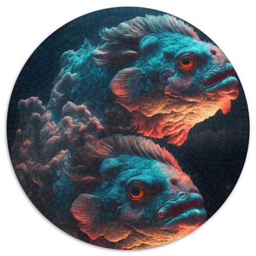 Dreamy Cloud Pisces Puzzle 1000 Teile, Papppuzzle für Erwachsene, Geburtstagsgeschenkidee, anspruchsvolles Denkspiel (Größe 67,5 x 67,5 cm) von JIANGENNF