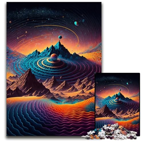 Dunkelblaue und rote Wolken, 1000-teiliges Puzzle, Puzzle für Erwachsene, anspruchsvolles Denkspiel, entspannendes Spielzeug für Teenager, 26x38cm/10,23x14,96 Zoll von JIANGENNF