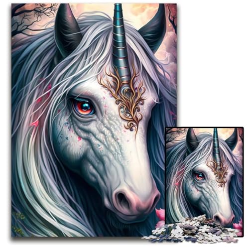Einhorn-Fantasie-Puzzle, 1000 Teile, Papppuzzle, Weihnachten, Halloween, Ostern, Neujahr, 26x38cm/10,23x14,96 Zoll von JIANGENNF