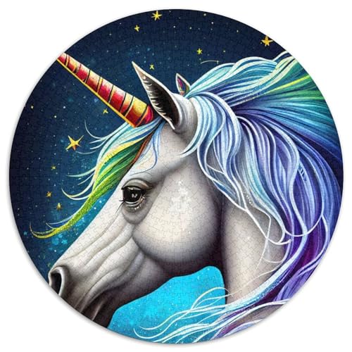 Einhorn-Regenbogen-Puzzle, 1000 Teile, Papp-Puzzle für Erwachsene, Geburtstagsgeschenkidee, anspruchsvolles Denkspiel (Größe 67,5 x 67,5 cm) von JIANGENNF