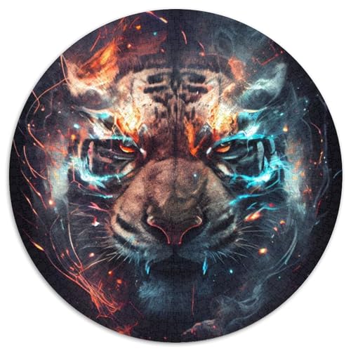 Elektrisches Energie-Tiger-Puzzle, 1000 Teile, Papp-Puzzle für Erwachsene, Geburtstagsgeschenkidee, anspruchsvolles Denkspiel (Größe 67,5 x 67,5 cm) von JIANGENNF