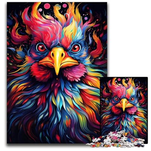 Entzückendes 1000-teiliges Hühnerpuzzle, Holzpuzzle für Erwachsene, interaktives Familienspiel, Denksportaufgabe, Lernspielzeug, 50x75cm/19,68x29,52 Zoll von JIANGENNF