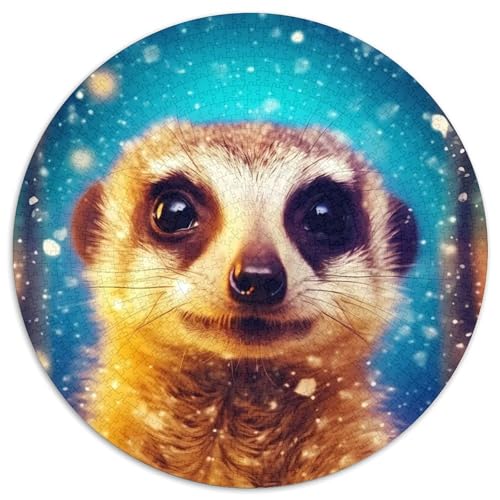 Erdmännchen-Flaschen-Puzzles für Erwachsene, 1000 runde Puzzles für 1000 Teile, pädagogische Aktivität zur Verbesserung kognitiver Fähigkeiten (Größe 67,5 x 67,5 cm) von JIANGENNF