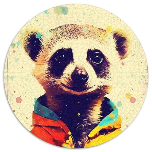 Erdmännchen-Popart-Puzzle für Erwachsene, 1000 Teile, pädagogisches Denkspiel, künstlerische Heim- und Bürodekoration, ab 14 Jahren (Größe 67,5 x 67,5 cm) von JIANGENNF