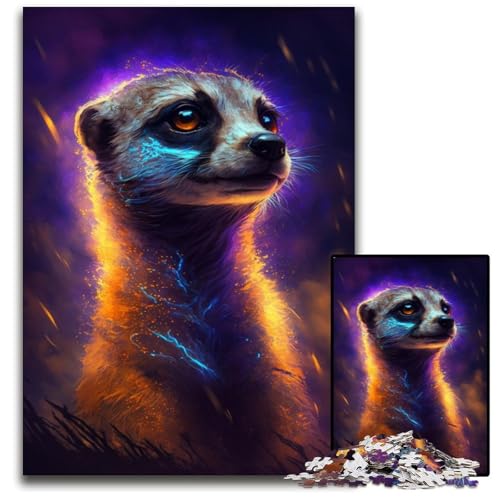 Erdmännchen-Puzzle mit 1000 Teilen für Erwachsene, Geburtstage, Feiertage, ideal für Weihnachten, 50x75cm/19,68x29,52 Zoll Erdmännchen-Puzzle mit 1000 Teilen für Erwachsene, Geburtstage, Feiertage, ideal für Weihnachten, 50x75cm/19,68x29,52 Zoll von JIANGENNF