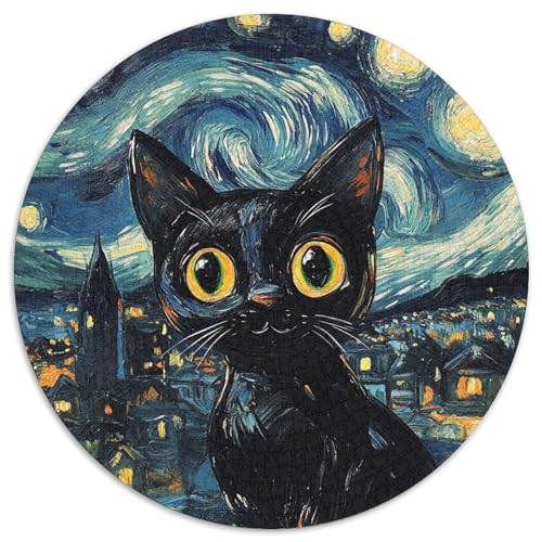 Eulen-Nachthimmel-Puzzle für Erwachsene, 1000-teiliges Puzzle für Erwachsene, pädagogisches Denkspiel, künstlerische Heim- und Bürodekoration, ab 14 Jahren (Größe 67,5 x 67,5 cm) von JIANGENNF