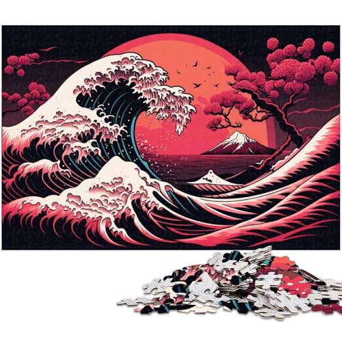 Fantasie-Puzzle mit japanischen Wellen, 1000 Teile, Holzpuzzle, kreatives Familienspiel und Heimdekoration, Teenager, 50 x 75 cm / 19,68 x 29,52 Zoll Fantasie-Puzzle mit japanischen Wellen, 1000 Teile, Holzpuzzle, kreatives Familienspiel und Heimdekoration, Teenager, 50 x 75 cm / 19,68 x 29,52 Zoll von JIANGENNF