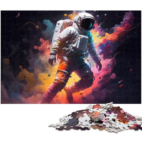 Fantasy-Astronaut, 1000-teiliges Puzzle für Erwachsene, Kartonpuzzle, Entspannung und Herausforderung, farbenfrohe Heimdekoration, Freunde, 26 x 38 cm / 10,23 x 14,96 Zoll von JIANGENNF