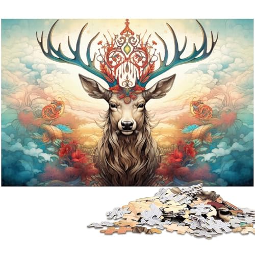 Fantasy Deer 1000-teiliges Puzzle aus Holz, DIY-Dekoration, Gehirn-Herausforderung, für Erwachsene, Familie, 50 x 75 cm / 19,68 x 29,52 Zoll Fantasy Deer 1000-teiliges Puzzle aus Holz, DIY-Dekoration, Gehirn-Herausforderung, für Erwachsene, Familie, 50 x 75 cm / 19,68 x 29,52 Zoll von JIANGENNF