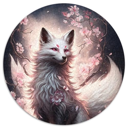 Fantasy Fox 1000-teiliges Puzzle-Geschenk, rundes Puzzle 1000 Teile, anspruchsvolles DIY-Denkspiel, perfektes Familienspiel oder dekoratives Geschenk (Größe 67,5 x 67,5 cm) von JIANGENNF