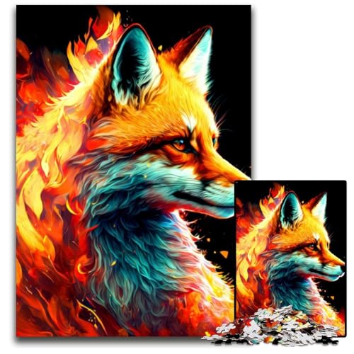Fantasy Fox Puzzle für Erwachsene, 1000 Teile, anspruchsvolles Denkspiel für Teenager, unterhaltsames interaktives Spiel für die ganze Familie, 26x38cm/10,23x14,96 Zoll von JIANGENNF