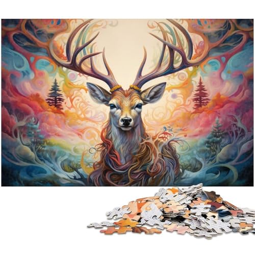 Fantasy-Hirsch-Puzzle, 1000 Teile, Holzpuzzle für Erwachsene, Heimdekoration und Urlaubsspaß, 50 x 75 cm / 19,68 x 29,52 Zoll Fantasy-Hirsch-Puzzle, 1000 Teile, Holzpuzzle für Erwachsene, Heimdekoration und Urlaubsspaß, 50 x 75 cm / 19,68 x 29,52 Zoll von JIANGENNF