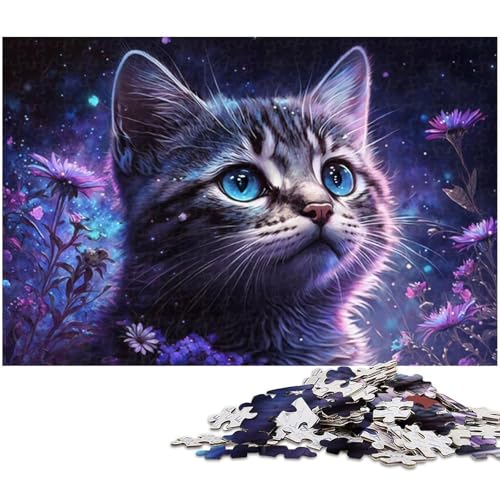 Fantasy-Katzen-Puzzles für 1000 Teile, Holzpuzzles, anspruchsvolles DIY-Denkspiel, perfektes Familienspiel oder dekoratives Geschenk, 50 x 75 cm / 19,68 x 29,52 Zoll Fantasy-Katzen-Puzzles für 1000 Teile, Holzpuzzles, anspruchsvolles DIY-Denkspiel, perfektes Familienspiel oder dekoratives Geschenk, 50 x 75 cm / 19,68 x 29,52 Zoll von JIANGENNF