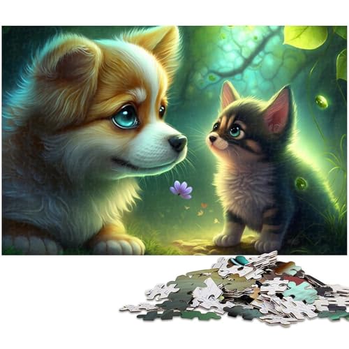 Fantasy Panda 1000-teiliges Puzzle, Holzpuzzle, DIY-Dekoration, Denksportaufgabe, für Erwachsene, Familie, 50 x 75 cm / 19,68 x 29,52 Zoll von JIANGENNF