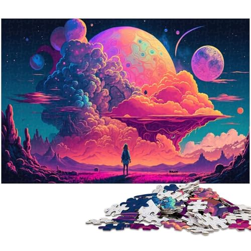 Fantasy Planet Puzzle für Erwachsene, 1000 Teile, anspruchsvolle Puzzles, Spaß für die ganze Familie, Herausforderung für das Gehirn, Teenager, 50 x 75 cm / 19,68 x 29,52 Zoll von JIANGENNF