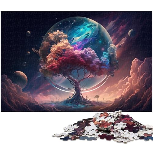 Fantasy Planet Tree 1000-teiliges Puzzle für Erwachsene, Holzpuzzle, DIY-Dekoration, Gehirn-Herausforderung, für Erwachsene, Familie, 50 x 75 cm / 19,68 x 29,52 Zoll Fantasy Planet Tree 1000-teiliges Puzzle für Erwachsene, Holzpuzzle, DIY-Dekoration, Gehirn-Herausforderung, für Erwachsene, Familie, 50 x 75 cm / 19,68 x 29,52 Zoll von JIANGENNF