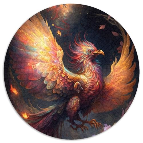 Fantasy-Puzzle mit Phönixvogel, 1000 Teile, rundes Puzzle für Erwachsene, 1000 Teile, schwieriges Denkspiel für Jugendliche (Größe 67,5 x 67,5 cm) von JIANGENNF