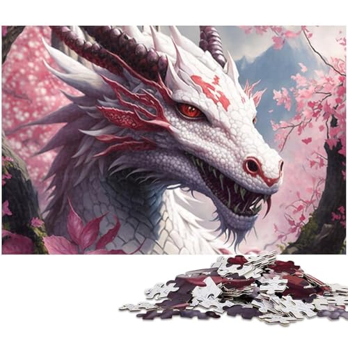 Fantasy-Puzzle mit japanischen Drachen, 1000 Teile, für Erwachsene, schwierige Puzzles für Erwachsene, anspruchsvolles Denkspiel – entspannendes Spielzeug für Teenager, 50 x 75 cm / 19,68 x 29,52 Zoll von JIANGENNF