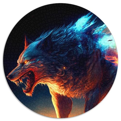 Fantasy-Wolf-Puzzle für Erwachsene, 1000-teiliges Puzzle für Erwachsene, pädagogisches Denkspiel, künstlerische Heim- und Bürodekoration, ab 14 Jahren (Größe 67,5 x 67,5 cm) von JIANGENNF